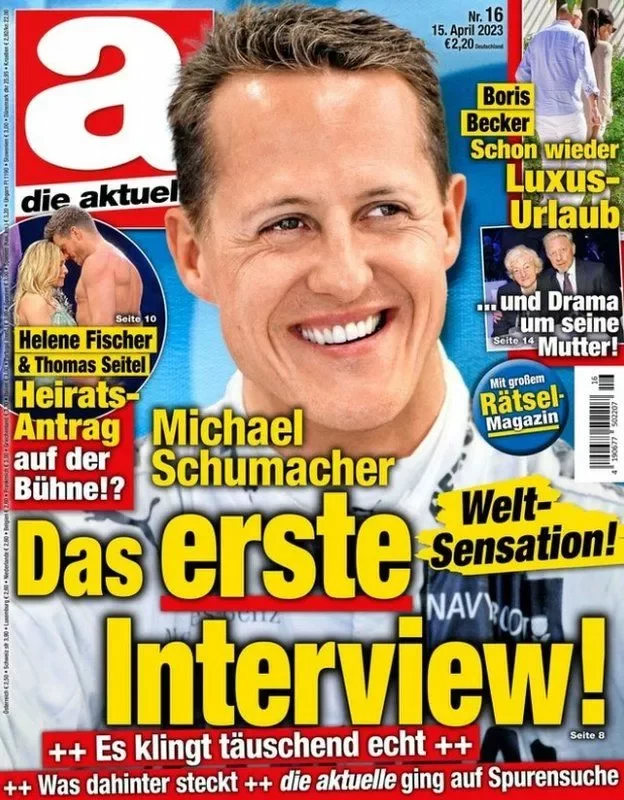 15 апреля Фото Шумахера появилось на обложке Die Aktuelle
