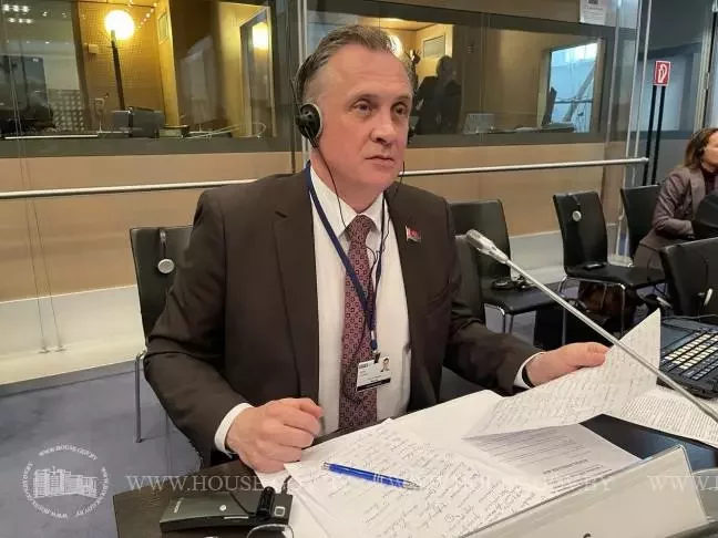 Андрей Савиных во время заседания Парламентской ассамблеи ОБСЕ