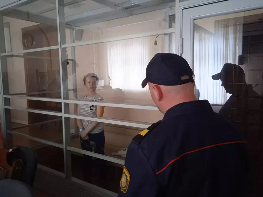Ірына Слаўнікава падчас вынясення прыгавора. Фота: @bajby