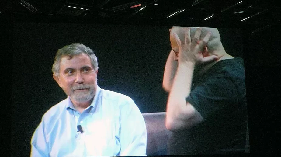 Пол Кругман (леваруч) і Чарлі Строс. Фота: Cory Doctorow/flickr.com