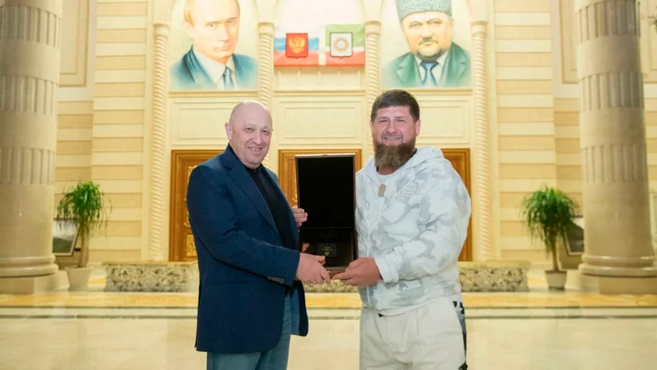 Яўген Прыгожын і Рамзан Кадыраў. Фота: Kadyrov_95 / Telegram