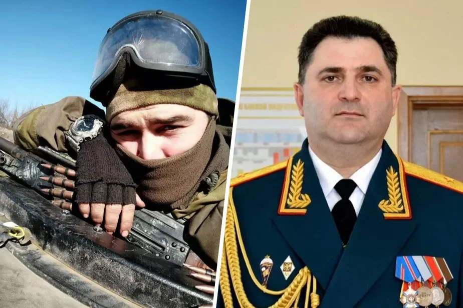Блогер «Тринадцатый» и генерал Марзоев. Фото: телеграм-канал «Тринадцатый»