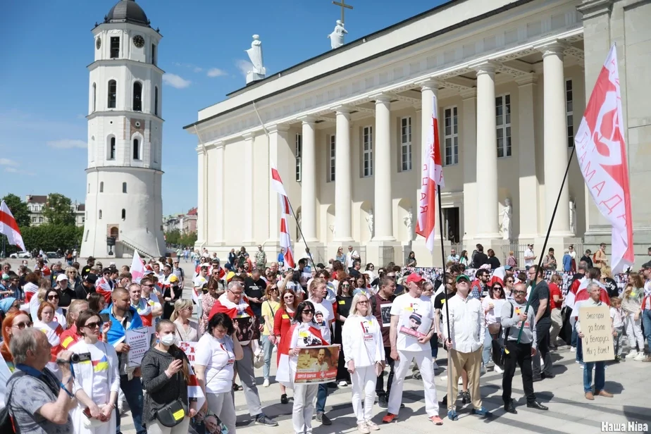 Акция солидарности с белорусскими политзаключенными в Вильнюсе. Фото: 