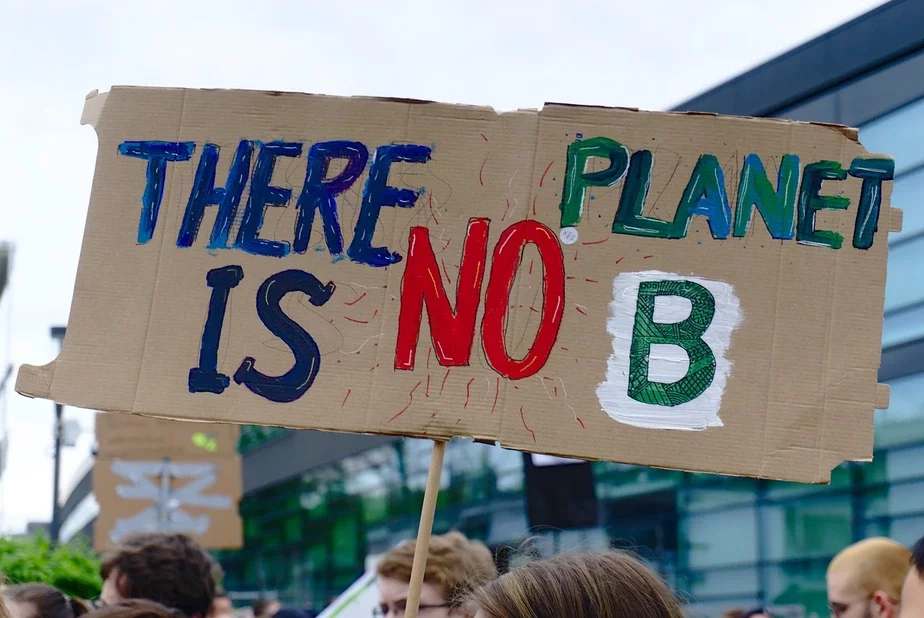 Пратэсты супраць кліматычных зменаў. На плакаце напісана «Не існуе запасной планеты». Фота: pixaby